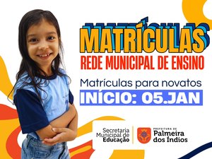 Rede Municipal de Ensino de Palmeira inicia matrículas na segunda-feira (5)