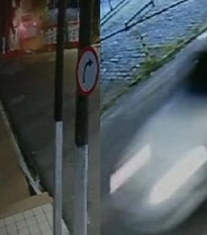 Vídeo flagra momento em que carro atinge mureta e quase despenca às margens da Ladeira do Brito