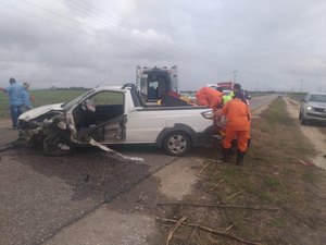 Colisão entre carro e caminhão deixa uma pessoa ferida na AL-110 