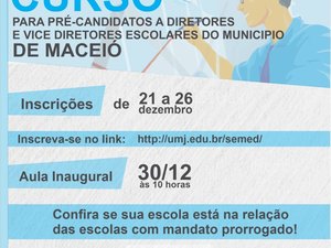 Inscrições de curso para candidatos à direção de escolas começam dia 21