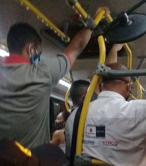 Apesar de determinação da prefeitura, ônibus circulam cheios em Maceió