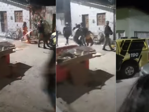 [Vídeo] Abordagem da polícia termina com empurrões e disparo de arma; criança presencia