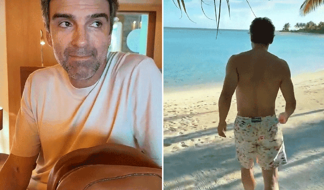 Tadeu Schmidt curte férias em destino paradisíaco: 'Finalmente'