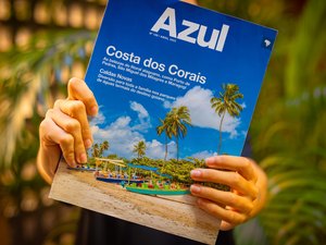 Alagoas estampa capa da revista de bordo da Azul neste mês de abril