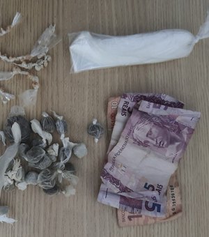 Jovem e adolescente caem de moto e são detidos com drogas no município de Maragogi