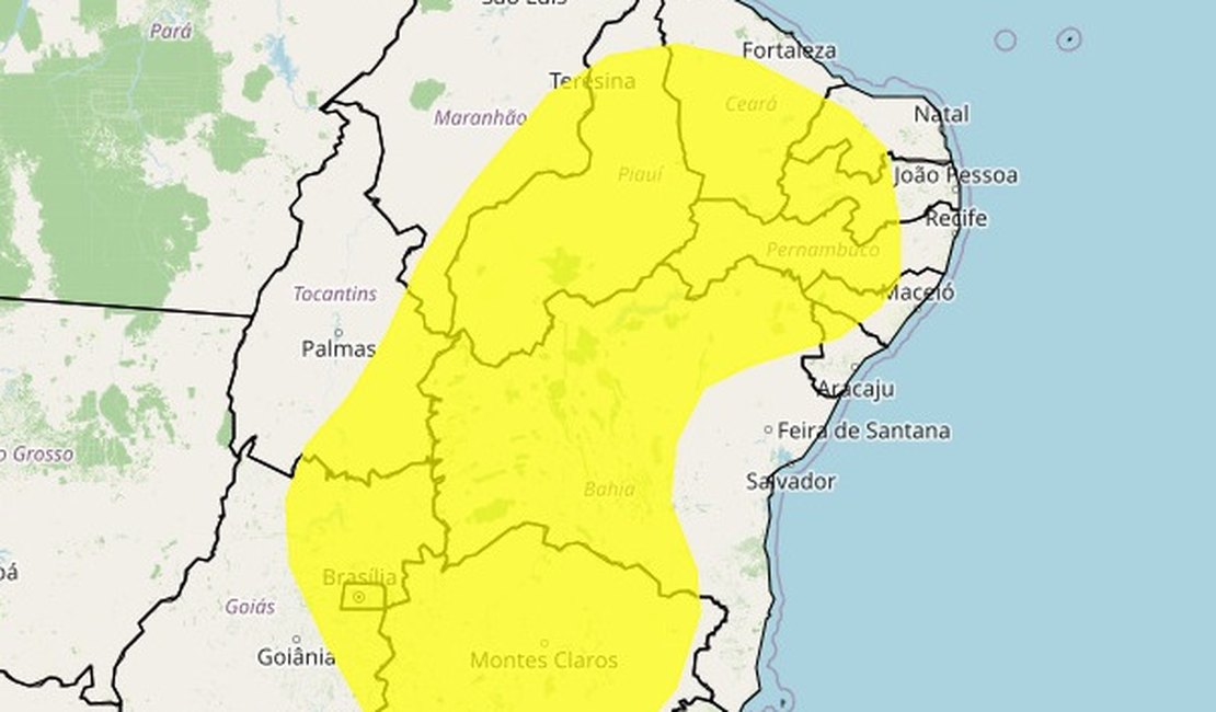 Inmet alerta para baixa umidade em 47 municípios de Alagoas nesta quinta (1º)