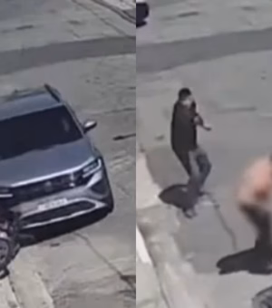 Em 36 segundos, homem reage a assalto, atropela ladrão, mas leva tiro