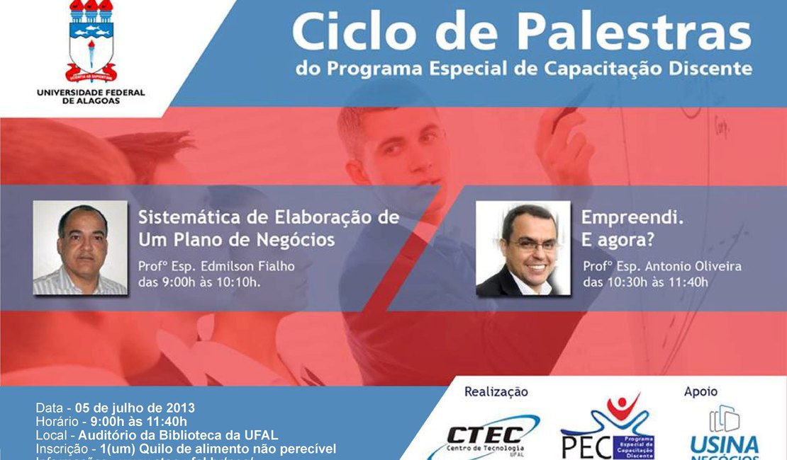 Empreendedorismo será tema de palestras na UFAL esta semana