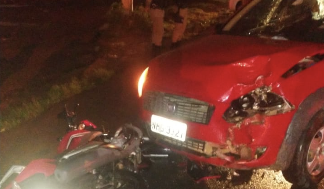 Colisão entre carro e moto deixa dois feridos em trecho da AL-115 em Arapiraca