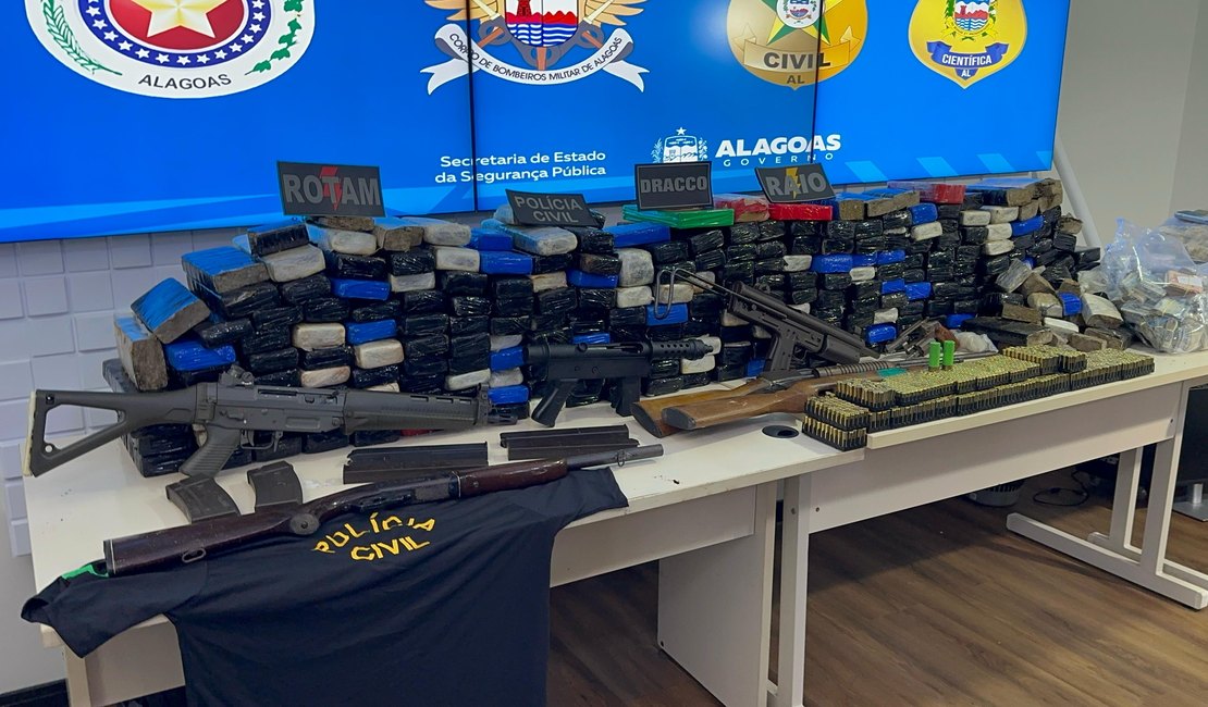 Além de arsenal de armas, operação apreendeu drogas vindas do RJ e avaliadas em R$ 1,4 milhão