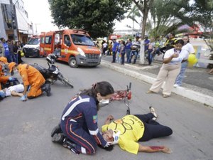 Maio Amarelo começa em Palmeira com ação impactante e reforça alerta pela vida no trânsito