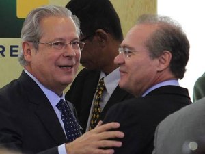 Além das férias, Zé Dirceu veio a AL intermediar a ‘paz’ entre Lula e Renan