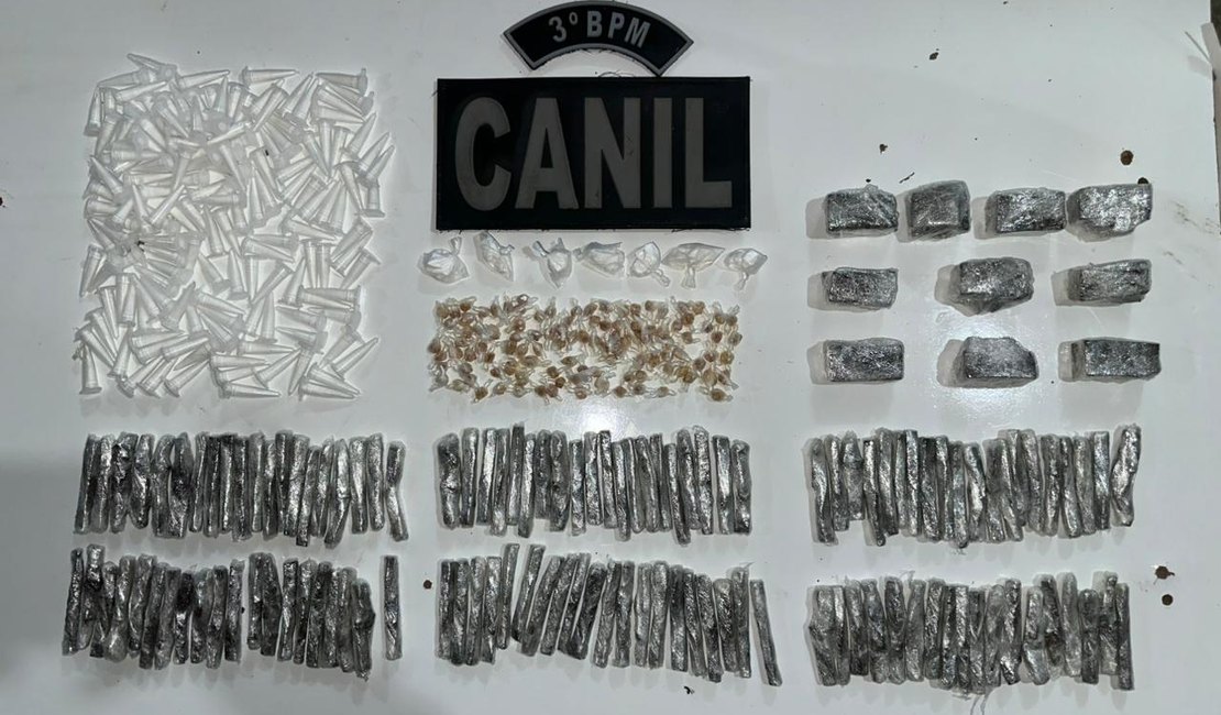 Traficantes fogem e polícia descobre drogas enterradas em região de mata de Arapiraca