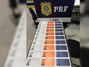 PRF apreende 30 iPhones sem comprovação fiscal em São Sebastião