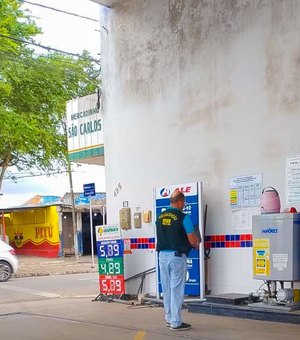 Pesquisa do Procon registra variação do preço da gasolina entre R$ 5,69 e R$ 6,29 em Arapiraca