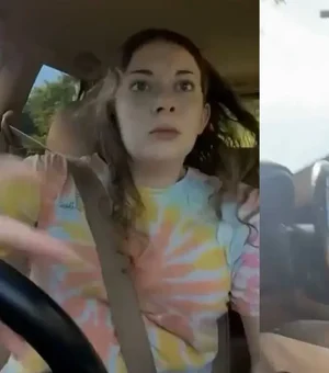 Mulher se empolga com música de Britney Spears e capota o carro