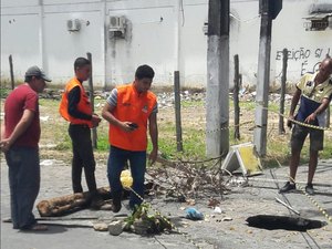 Prefeitura de Maceió afirma que cratera em rua do Pinheiro não está na área de risco 