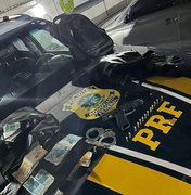 Motorista é preso pela PRF por porte ilegal de arma de fogo e lavagem de dinheiro, em Maceió