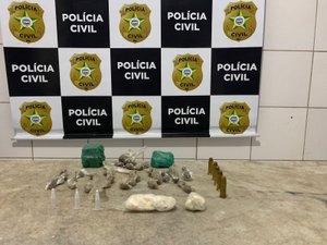 Jovem preso em flagrante por tráfico de drogas e porte ilegal de munição