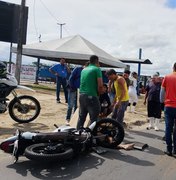 Colisão entre motocicleta e caminhão deixa homem desacordado em Nova Satuba