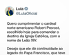 Lula posta mensagem ao novo Papa e deseja que novo líder católico dê continuidade ao legado de seu antecessor