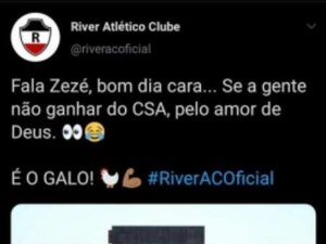 'Meme' de Thiago Neves é usado pelo River-PI para zoar o CSA
