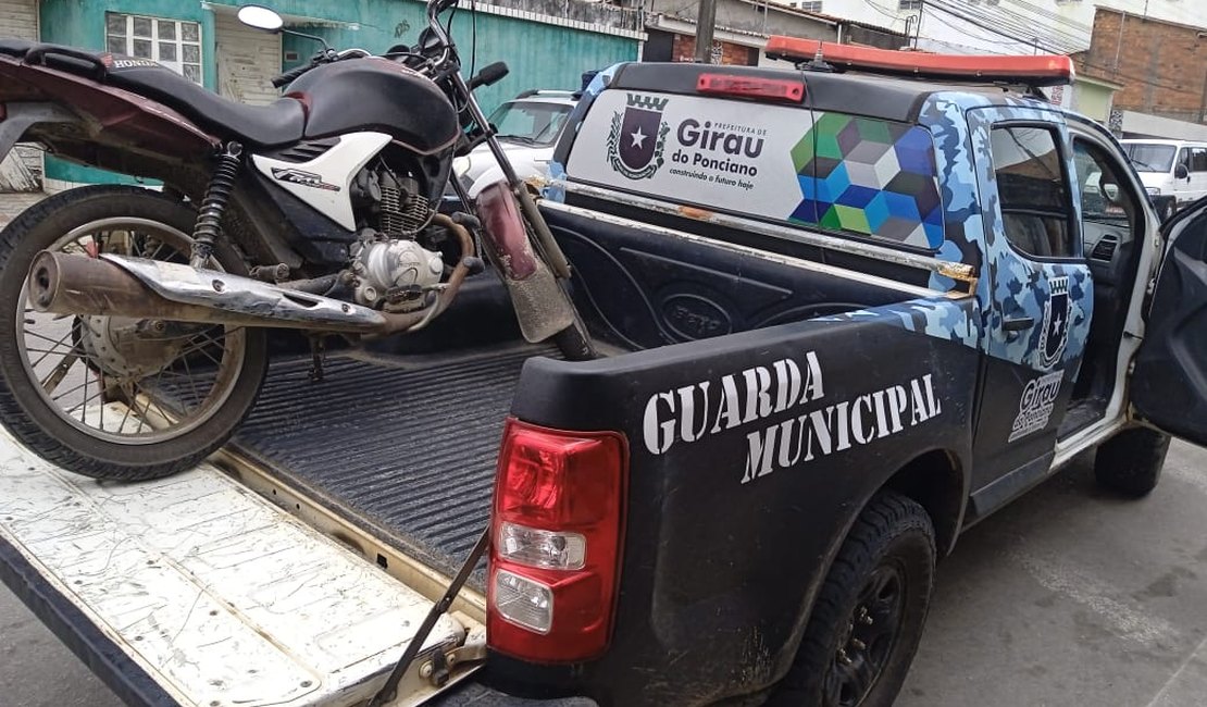 Moto roubada é recuperada pelos agentes da Guarda Municipal em Girau do Ponciano