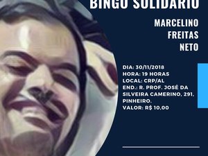 Campanha “Todos por Marcelino” promove Bingo Solidário, 30 de novembro
