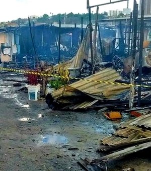 Falta de plano contra incêndio põe em risco comerciantes de Feirinhas em Maceió