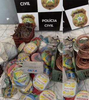 Dona de ferro-velho é presa com mais de 100 kg de fios de cobre em Maceió