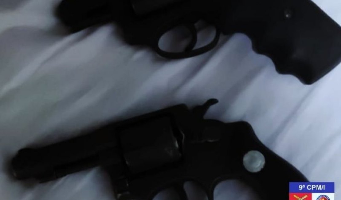 Polícia apreende duas armas de fogo e prende dupla por porte ilegal