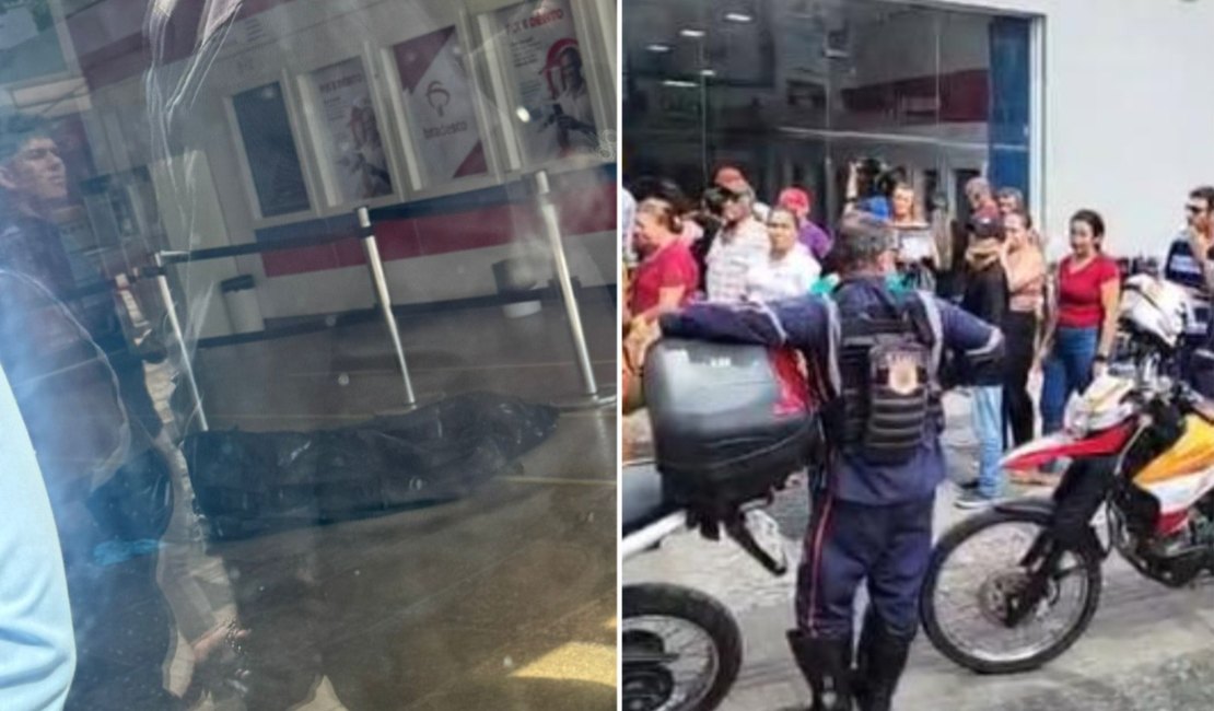 [Vídeo] Homem tem mal súbito e morre dentro de agência bancária em Arapiraca