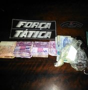 Polícia prende suspeitos com drogas e dinheiro em Arapiraca