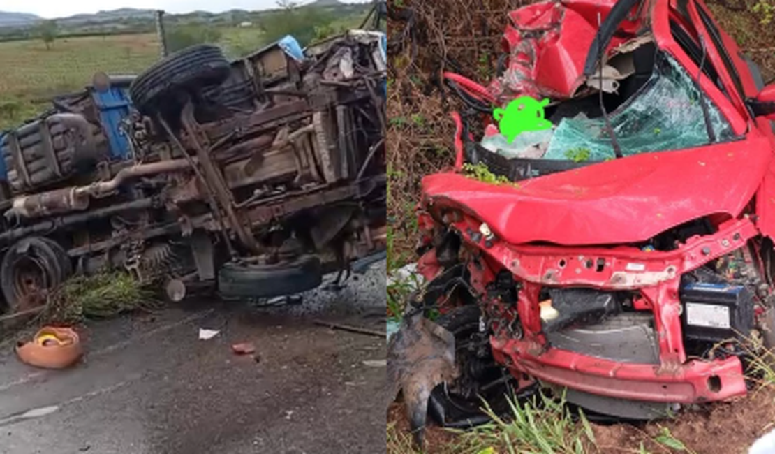 Idoso morre após colisão entre carro e carreta na AL-220, em São José da Tapera