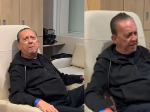 Galvão Bueno surge em vídeo no hospital antes de cirurgia na coluna