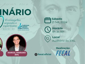 Seminário que celebra obra de Allan Kardec será realizado no auditório do Ifal, em Maceió