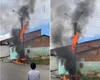 [Vídeo] Poste de energia pega fogo e assusta moradores em Arapiraca