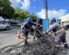 Ilumina realiza ação emergencial do Projeto Poste Limpo após incêndio em fiação na Av. Fernandes Lima