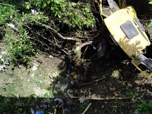 [Vídeo] Pneu de caminhão estoura e veículo cai de ponte na AL-220