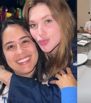 Virginia posa com irmã de Zé Felipe na mansão de Vini Jr. e web reage