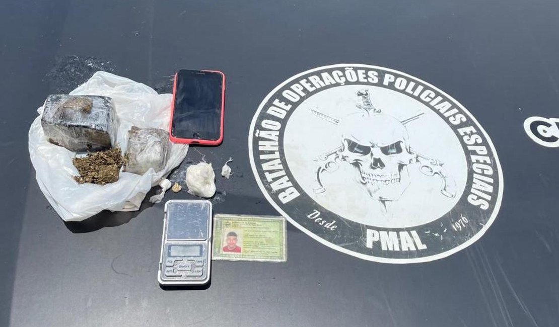 Bope apreende drogas durante ação no bairro Santa Lúcia, em Maceió