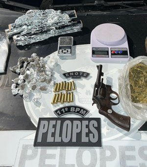 Mais de 78 quilos de entorpecentes e 16 armas de fogo são apreendidos em Alagoas