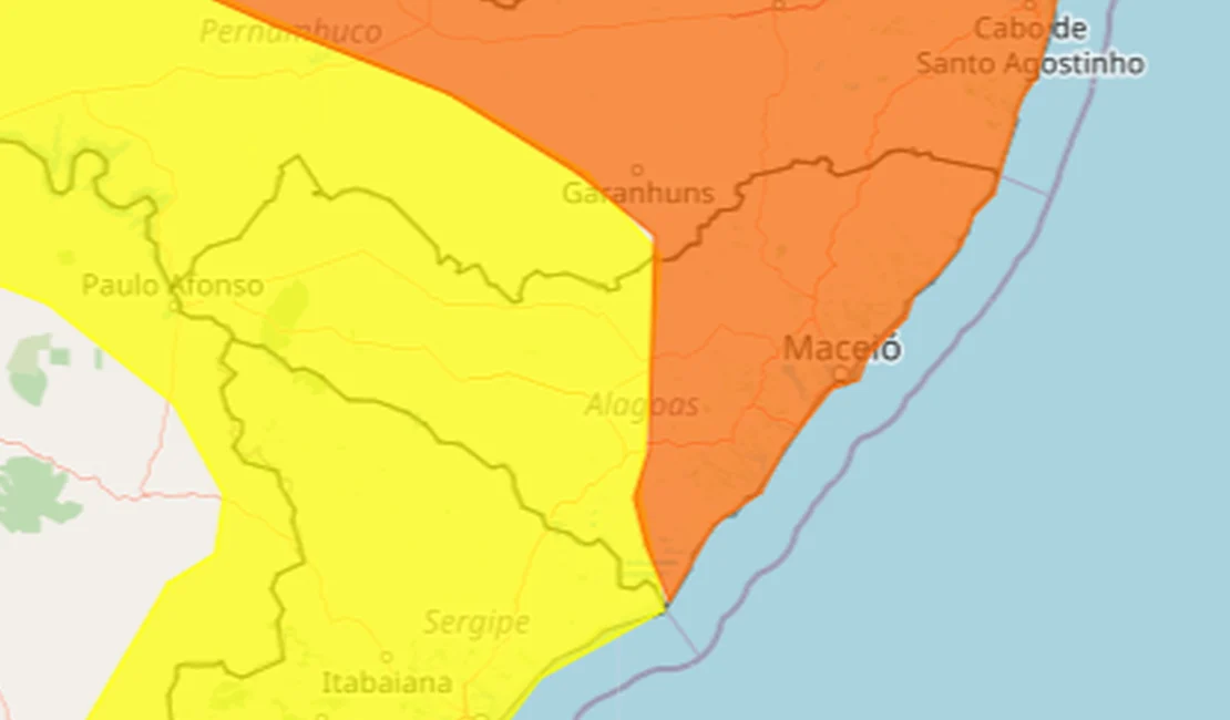 Inmet renova alerta de chuvas para cidades da Região Norte de Alagoas