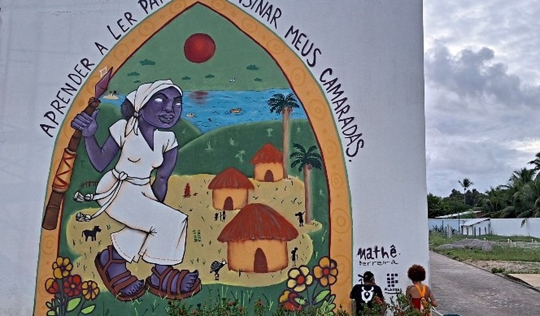 Líder quilombola Dandara do Palmares é homenageada com mural em Maragogi