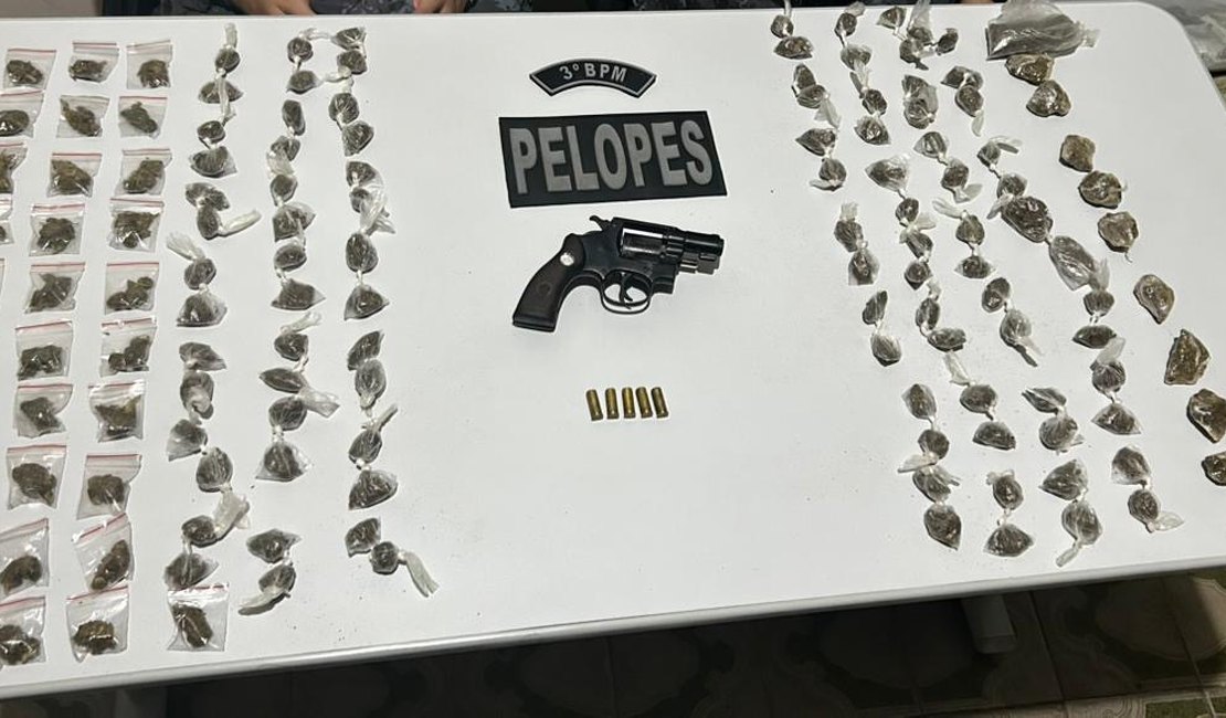 Suspeito de tentativa de homicídio é preso com arma e drogas na zona rural de Arapiraca