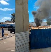 Incêndio atinge construção da nova sede da Assembleia Legislativa, em Maceió