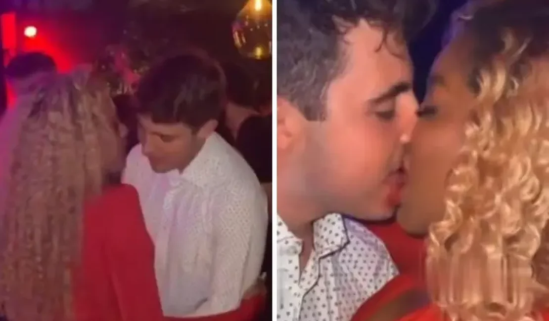 Cariúcha e herdeiro de Gugu são flagrados aos beijos em festa de filho de Faustão em São Paulo