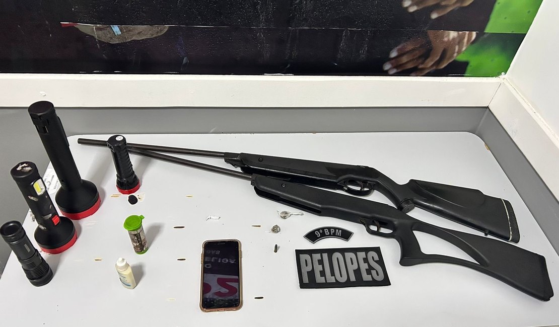 Operação deflagrada no Sertão de Alagoas resulta na apreensão de drogas, armas e aves silvestres abatidas