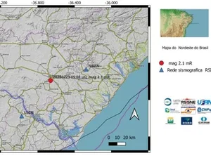 Laboratório Sismológico da UFRN confirma tremor de terra em Arapiraca com magnitude 2.1 na Escala Richter