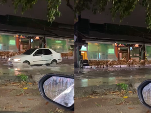 Chuva intensa alaga ruas da parte baixa de Maceió